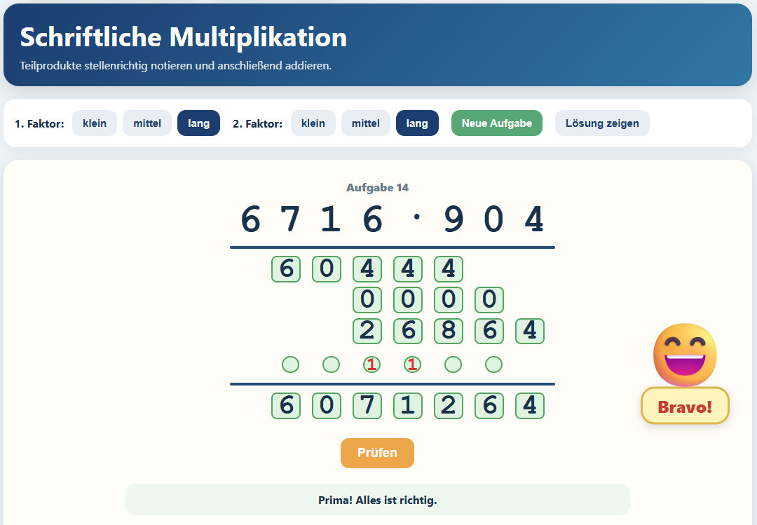 Schriftliche Multiplikation